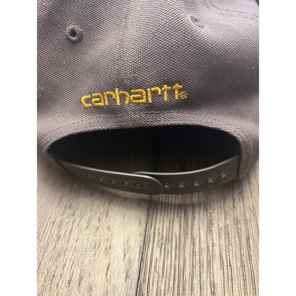 Carhartt Snapback Hat Grey 100% Cotton Adjustable Fit Unisex - Picture 4 of 4